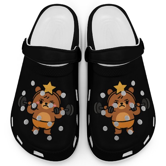 Built Different Bear Quirky Workout Character Clogs