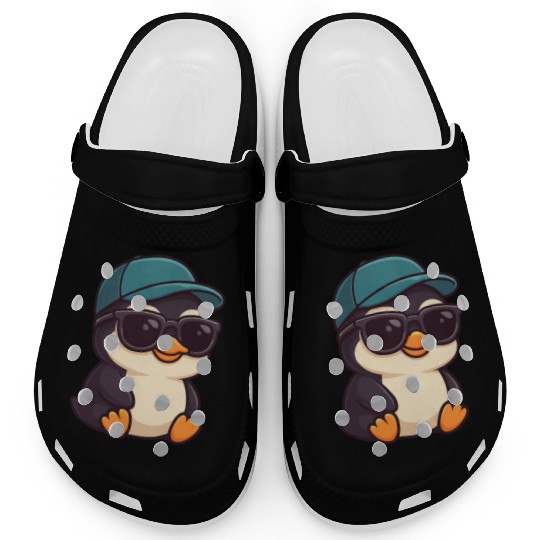 Cool penguin sunglasses summer joy laughter Clogs