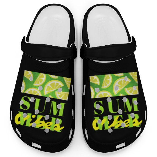 Lemon Fresh Summer Mood – Minimalist Citrus Art Clogs
