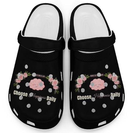Choose Happiness Brain Design - Mental Wellness Clogs