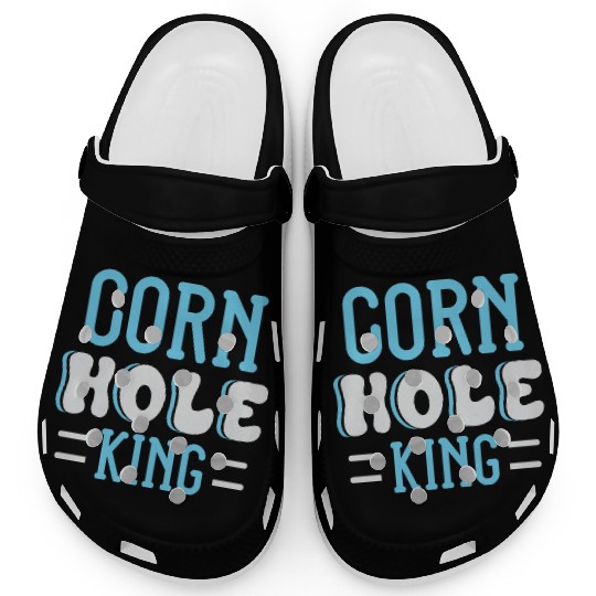 Cornhole King Distressed Badge Clogs