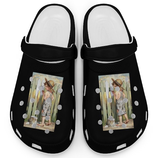 a vintage inspired charcoal and colored Gnkjj Clogs