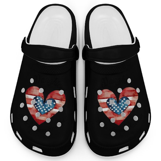 Daughter Of The American Revolution USA heart Clogs
