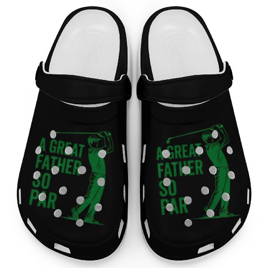 Witty Golf Dad Pun Fathers Day Themed Design Clogs