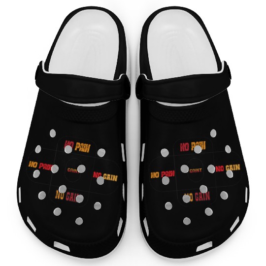 No Pain No Gain – Motivational Gym Workout Clogs