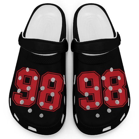 Bold Red 98 – Sporty Streetwear Year Design Clogs