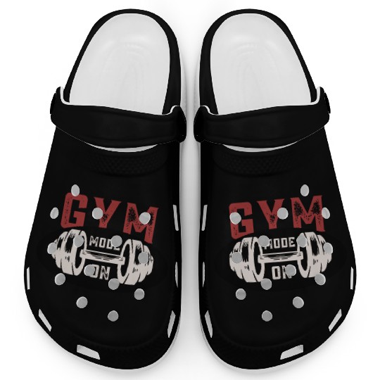 Gym Mode On Clogs – Motivational Workout Graphic T