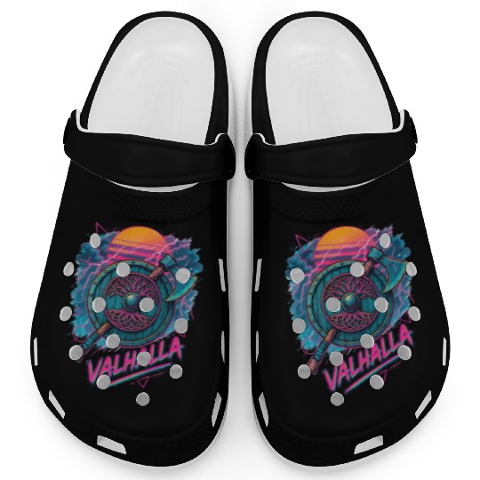 Viking Valhalla Norse Retro Vaporwave Clogs