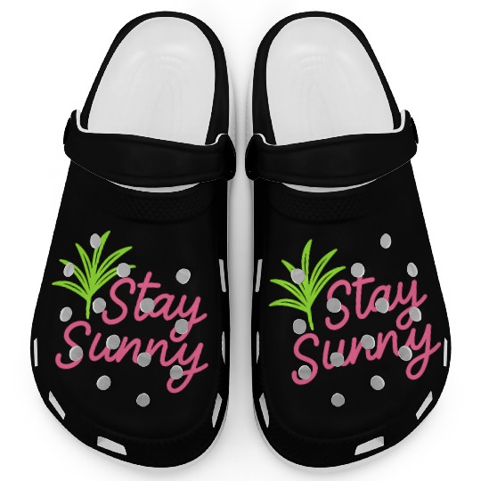 Stay Sunny – Neon Palm Summer Vibes Clogs Desig