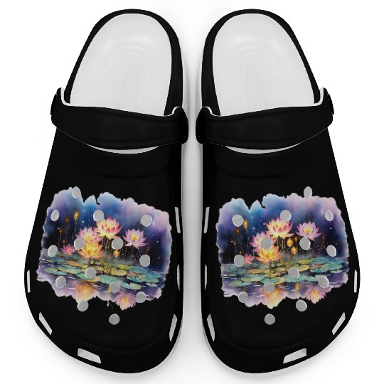 Retro Zen Lotus Firefly Night Clogs