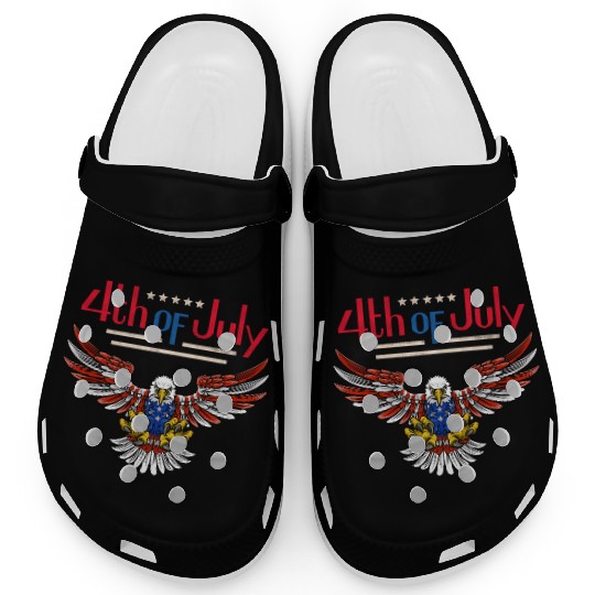 4th of July Patriotic Eagle USA Pride Art Clogs