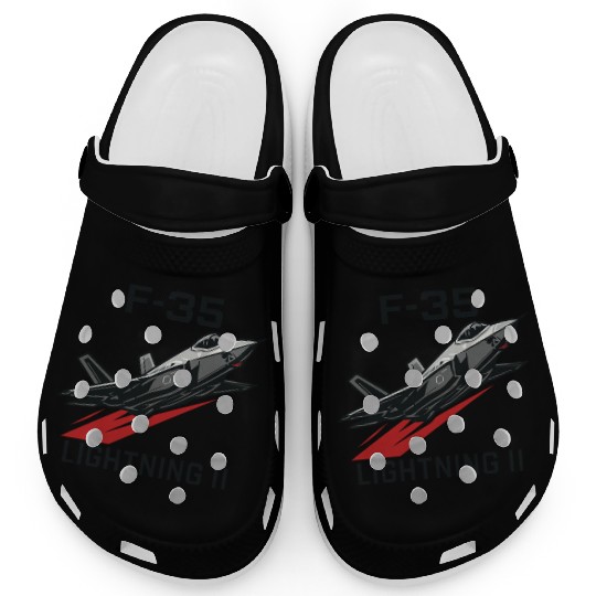 F-35 Lightning II Stealth Fighter Jet Art Clogs
