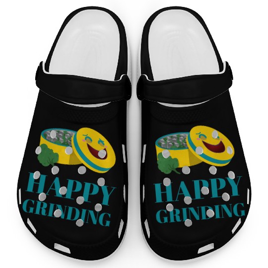 Cheerful Smiling Pills and Broccoli Design Clogs