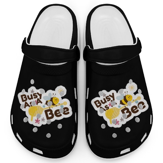 "Busy As A Bee" – Cute Animal Motivational Sticker Clogs