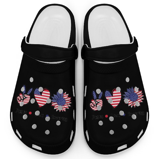 Peace Love America Clogs