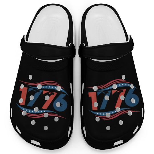 4th of july usa flag 1776 Clogs