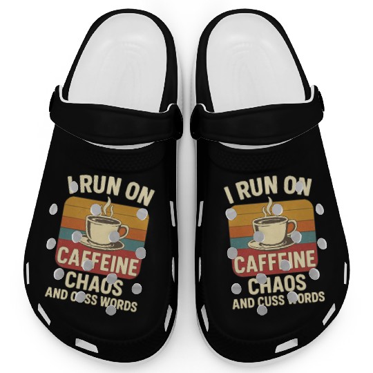 Caffeine Chaos Retro Design Clogs