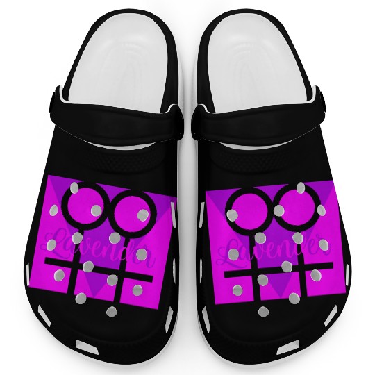 Women Symbol with Lavender Triangle Clogs