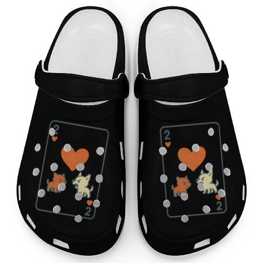 Two Angry Pups of Hearts Clogs