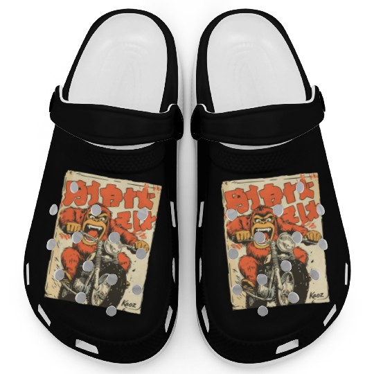 Monkey Mayhem – Vintage Ape on a Motorcycle Clogs