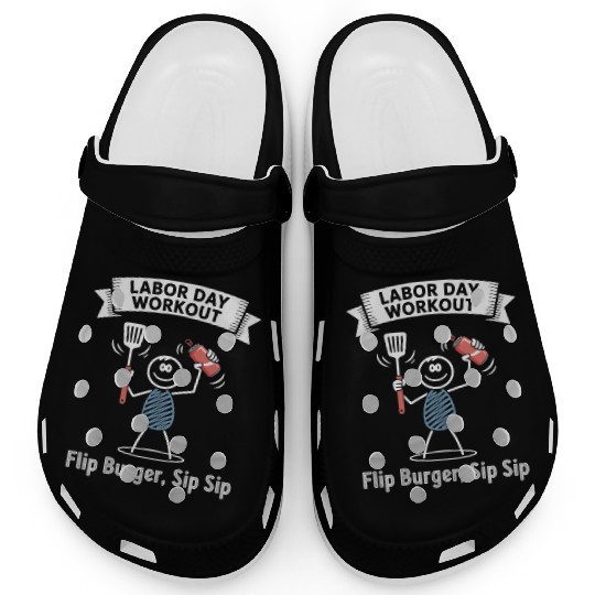 Workout Reps of Flip Burger Sip Sip Labor Day Clogs