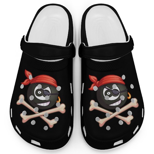 8-Ball Pirate (Pocket) (Jolly Roger style) Clogs