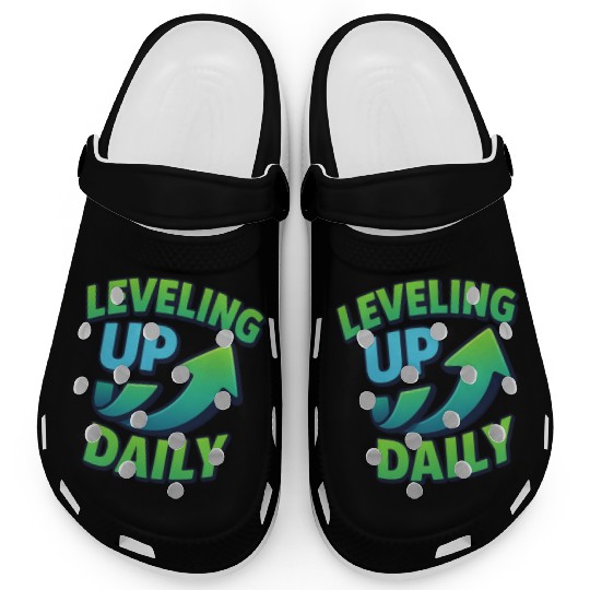 Level Up Daily – Gamer Mindset Streetwear Clogs