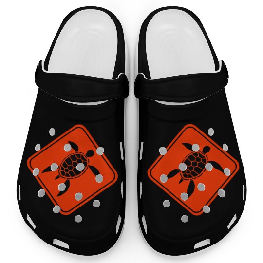 Water Turtle Danger Sign Caution Zone Cool Warning Clogs