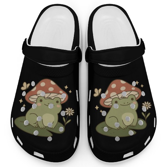 Frog Mushroom Cottagecore Clogs
