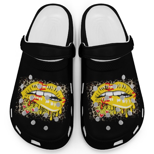 Softball Drip Lips Leopard Grunge Heart Pop Clogs