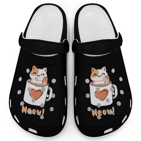 Fluffy kitty tea for women Clogs