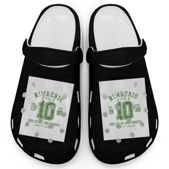 Green Grunge Number 10 Varsity Clogs Design