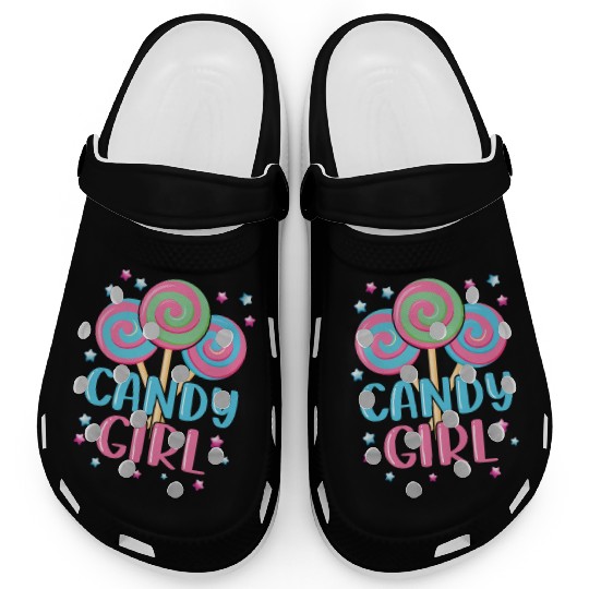Cute Lollipop Candy Girl Design 01 Clogs