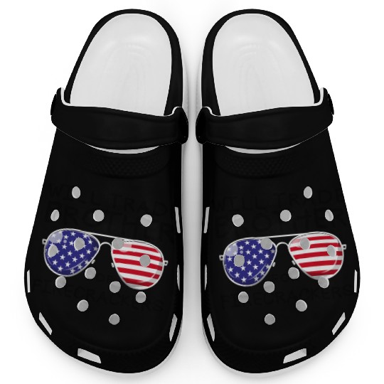 Will Trade Brother For Fireworks Kids 4th Of July Clogs