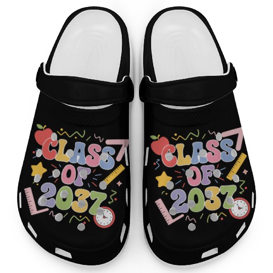 Class of 2037 Grow With Me, Funny back to school Clogs