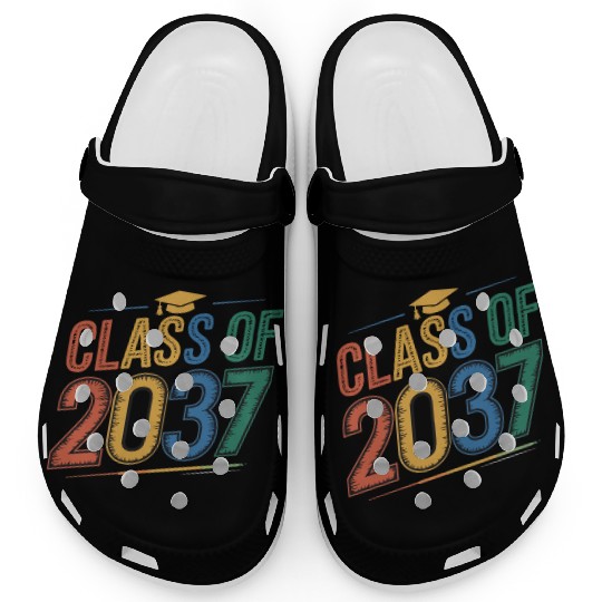 Class of 2037 Grow With Me, Funny back to school Clogs