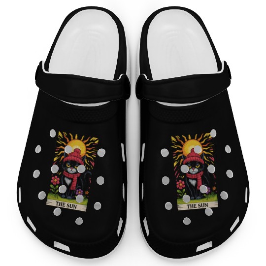 Grumpy Cat Tarot Card The Sun, Funny Cat Lover Clogs