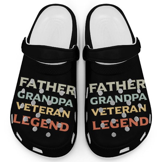 Father Grandpa Veteran Legend Clogs