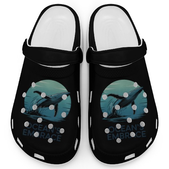Ocean’s Embrace – Majestic Whale Retro Ocean Clogs