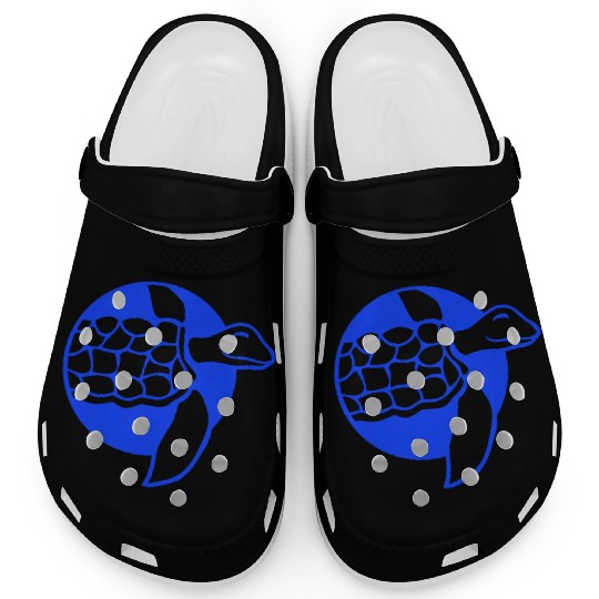 Water turtle child cute swims happy drawing Comic Clogs