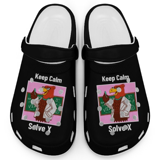 Keep Calm Solve X Algebra Teacher Clogs