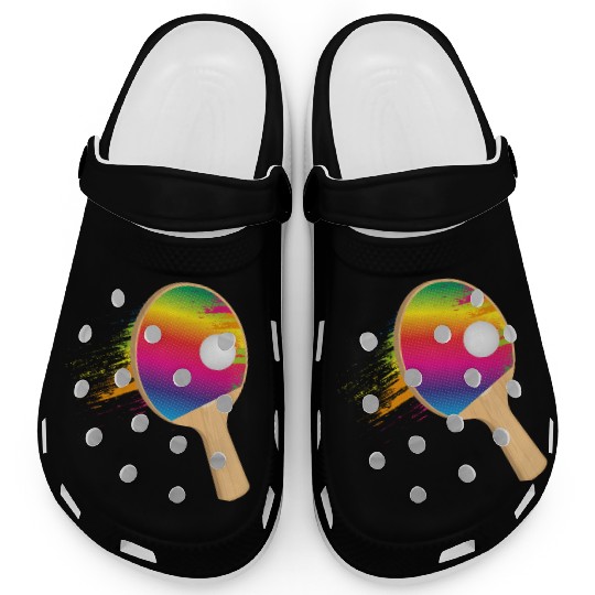 Colorful table tennis bat with ball – sporty Clogs