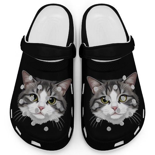 Realistic Cat Face – Feline Charm in Every Detail Clogs