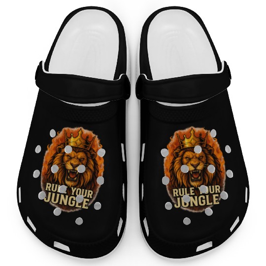 Fierce Lion King Blazing Mane Art Clogs