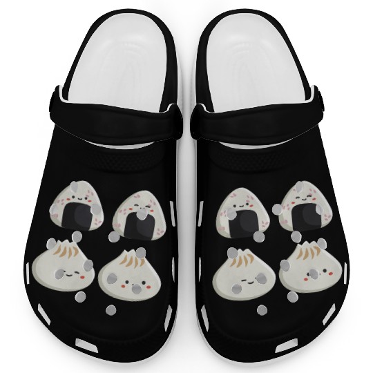Onigiri and dumpling face character Clogs