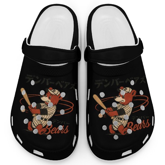 Vinage Japanese Denver Bears Baseball Minor Team Clogs
