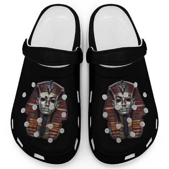 Ancient Egyptian Funerary Mask With Silver Face Clogs