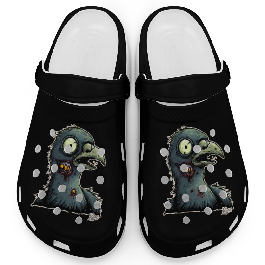 Creepy Zombie Pigeon with Mutant Details Clogs