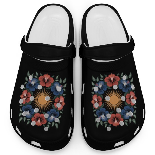 Summer Hibiscus Flower Clogs