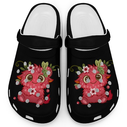 Cute Monster in Raspberry Design Clogs